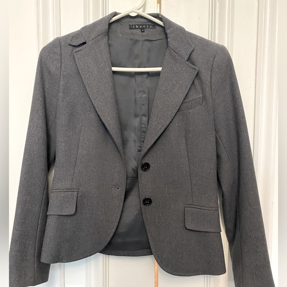 THEORY Heather Grey Blazer size 0 - Picture 1 of 3